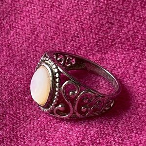 Sterling Silver 925 MOP Filigree Ring RJ GRAZIANO Signed Size 10